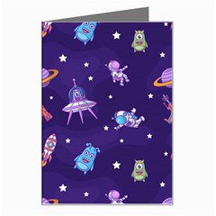 Space Seamless Pattern Greeting Card by Hannah976