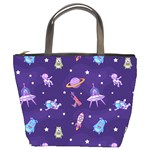 Space Seamless Pattern Bucket Bag Front