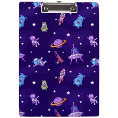 Space Seamless Pattern A4 Acrylic Clipboard by Hannah976