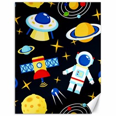 Space Seamless Pattern Cartoon Art Canvas 18  X 24 