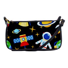 Space Seamless Pattern Cartoon Art Shoulder Clutch Bag by Hannah976