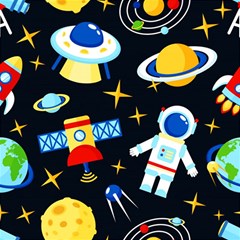 Space Seamless Pattern Cartoon Art Play Mat (square) by Hannah976