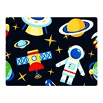 Space Seamless Pattern Cartoon Art Two Sides Premium Plush Fleece Blanket (Mini) 35 x27  Blanket Front