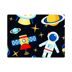 Space Seamless Pattern Cartoon Art Premium Plush Fleece Blanket (mini) by Hannah976