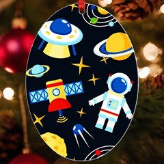 Space Seamless Pattern Cartoon Art Uv Print Acrylic Ornament Oval