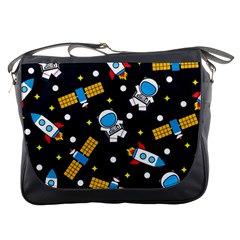 Seamless Adventure Space Vector Pattern Background Messenger Bag by Hannah976