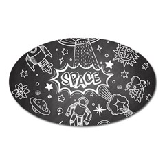 Vector Flat Space Design Background With Text Oval Magnet by Hannah976