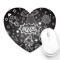 Vector Flat Space Design Background With Text Heart Mousepad by Hannah976