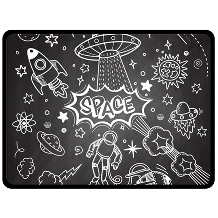 Vector Flat Space Design Background With Text Two Sides Fleece Blanket (Large)