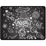 Vector Flat Space Design Background With Text Two Sides Fleece Blanket (Large) 80 x60  Blanket Back