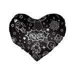 Vector Flat Space Design Background With Text Standard 16  Premium Flano Heart Shape Cushions Back