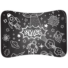 Vector Flat Space Design Background With Text Velour Seat Head Rest Cushion by Hannah976