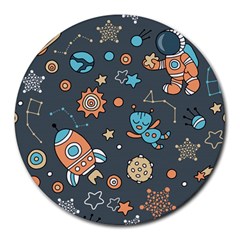 Space Seamless Pattern Art Round Mousepad by Hannah976