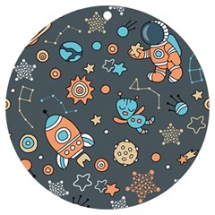 Space Seamless Pattern Art Uv Print Acrylic Ornament Round