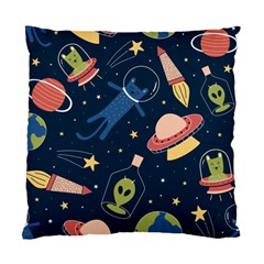 Seamless Pattern With Funny Aliens Cat Galaxy Standard Cushion Case (two Sides) by Hannah976