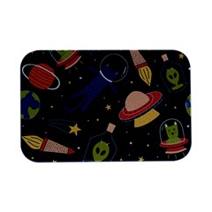 Seamless Pattern With Funny Aliens Cat Galaxy Open Lid Metal Box (silver)   by Hannah976