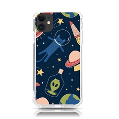 Seamless Pattern With Funny Aliens Cat Galaxy Iphone 11 Tpu Uv Print Case by Hannah976