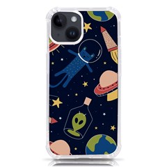 Seamless Pattern With Funny Aliens Cat Galaxy Iphone 14 Tpu Uv Print Case by Hannah976