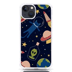 Seamless Pattern With Funny Aliens Cat Galaxy Iphone 13 Tpu Uv Print Case by Hannah976