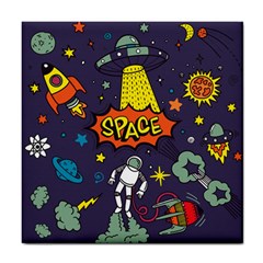 Vector Flat Space Design Background Tile Coaster by Hannah976