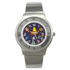 Vector Flat Space Design Background Stainless Steel Watch by Hannah976