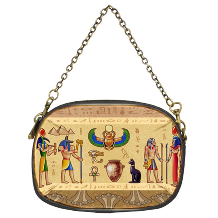 Egypt Horizontal Illustration Chain Purse (Two Sides)