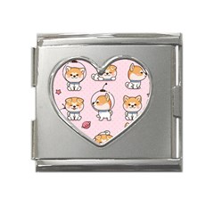 Set Kawaii Smile Japanese Dog Akita Inu Cartoon Mega Link Heart Italian Charm (18mm) by Hannah976