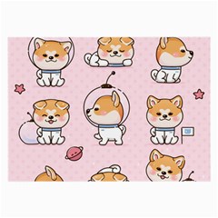 Set Kawaii Smile Japanese Dog Akita Inu Cartoon Large Glasses Cloth by Hannah976