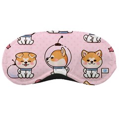 Set Kawaii Smile Japanese Dog Akita Inu Cartoon Sleep Mask by Hannah976