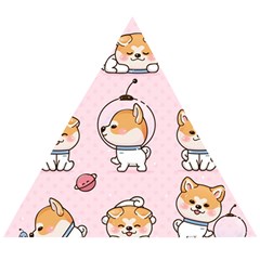 Set Kawaii Smile Japanese Dog Akita Inu Cartoon Wooden Puzzle Triangle by Hannah976