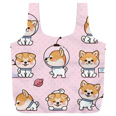 Set Kawaii Smile Japanese Dog Akita Inu Cartoon Full Print Recycle Bag (xxl) by Hannah976