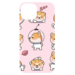 Set Kawaii Smile Japanese Dog Akita Inu Cartoon Iphone 14 Black Uv Print Case by Hannah976