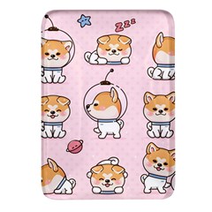 Set Kawaii Smile Japanese Dog Akita Inu Cartoon Rectangular Glass Fridge Magnet (4 Pack) by Hannah976