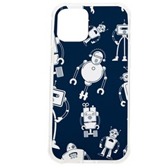 White Robot Blue Seamless Pattern Iphone 12 Pro Max Tpu Uv Print Case by Hannah976