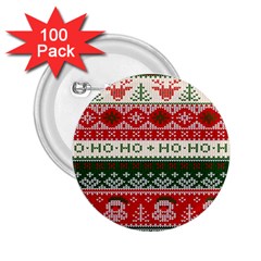 Ugly Sweater Merry Christmas  2 25  Buttons (100 Pack)  by artworkshop