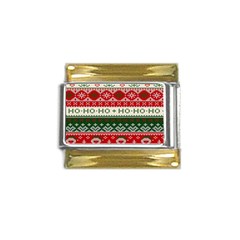 Ugly Sweater Merry Christmas  Gold Trim Italian Charm (9mm) by artworkshop