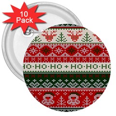 Ugly Sweater Merry Christmas  3  Buttons (10 Pack)  by artworkshop