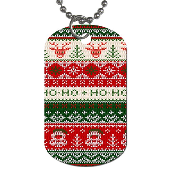 Ugly Sweater Merry Christmas  Dog Tag (One Side)