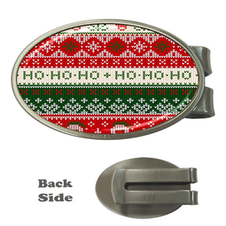 Ugly Sweater Merry Christmas  Money Clips (Oval) 