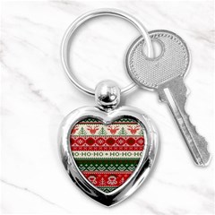 Ugly Sweater Merry Christmas  Key Chain (heart) by artworkshop