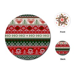 Ugly Sweater Merry Christmas  Playing Cards Single Design (round) by artworkshop