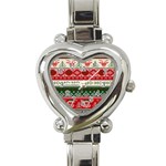 Ugly Sweater Merry Christmas  Heart Italian Charm Watch Front