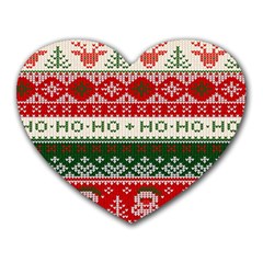 Ugly Sweater Merry Christmas  Heart Mousepad by artworkshop