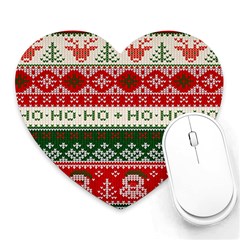 Ugly Sweater Merry Christmas  Heart Mousepad by artworkshop