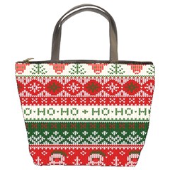 Ugly Sweater Merry Christmas  Bucket Bag by artworkshop