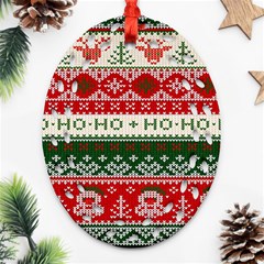 Ugly Sweater Merry Christmas  Oval Filigree Ornament (two Sides) by artworkshop