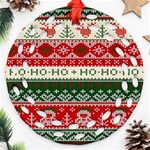 Ugly Sweater Merry Christmas  Ornament (Round Filigree) Front