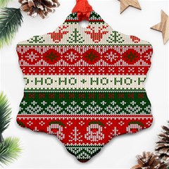 Ugly Sweater Merry Christmas  Ornament (snowflake) by artworkshop