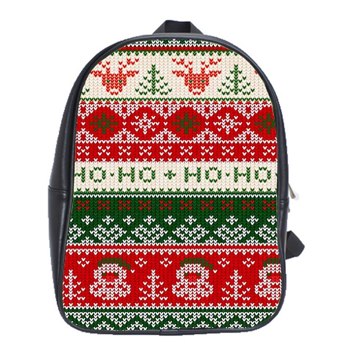 Ugly Sweater Merry Christmas  School Bag (XL)