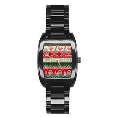 Ugly Sweater Merry Christmas  Stainless Steel Barrel Watch by artworkshop